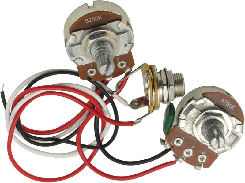 GODIYMODULES Bass Wiring Harness Prewired,250k Pots For Precision Bass Guitar 250K Pots 1V1T Jack - Image 2